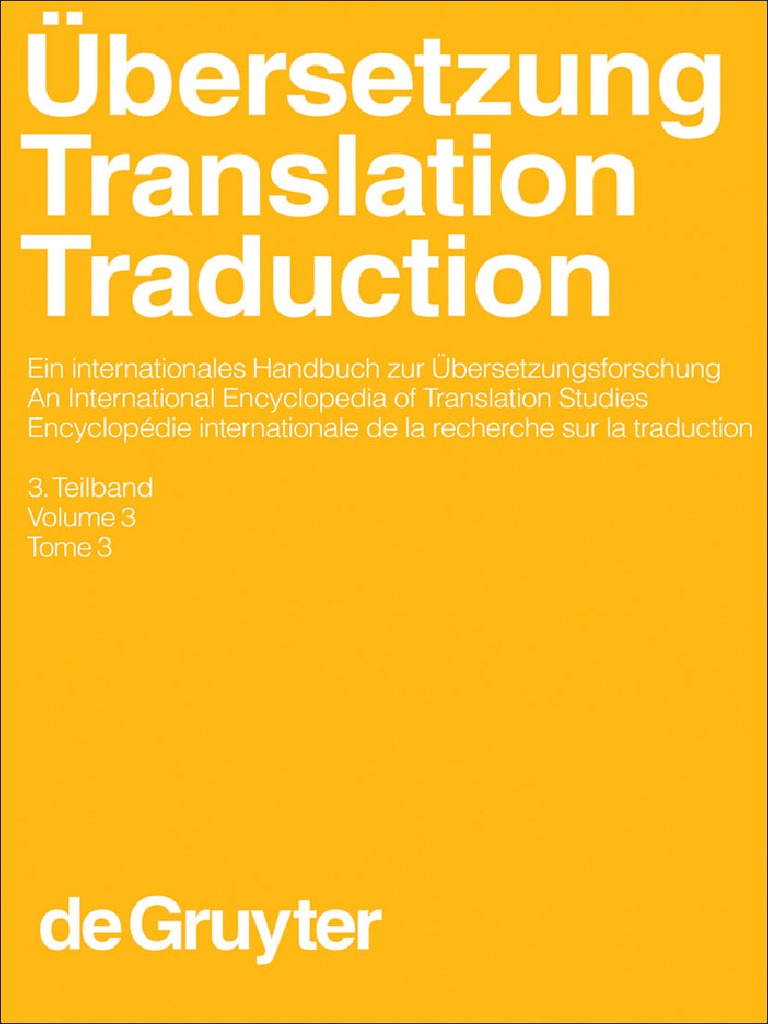 Ubersetzung Translation Traduction 3 Teilband By Harald Kittel Z Lib Org
