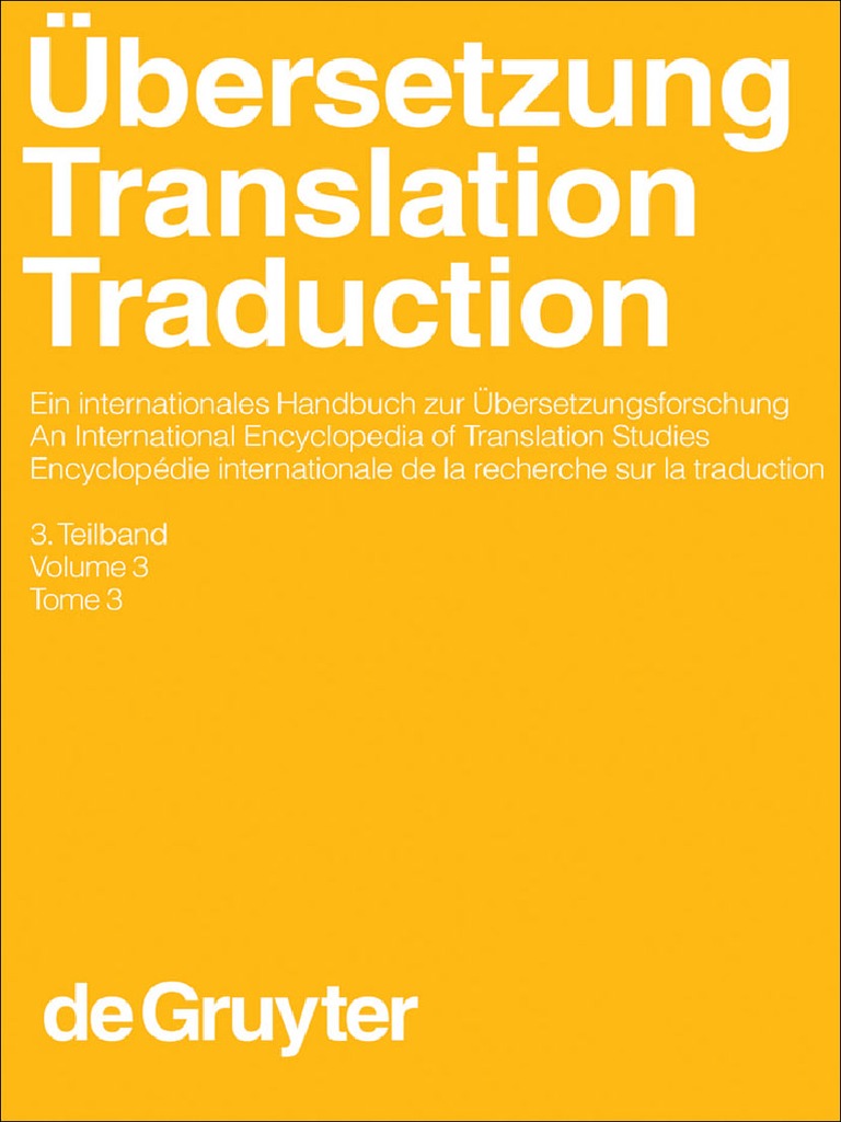 Ãœbersetzung - Translation - Traduction. 3. Teilband by Harald Kittel | PDF