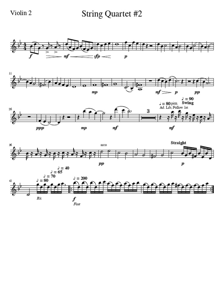 String Quartet No. 2 Sheet Music | PDF | Musical Compositions | Music ...