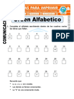 Ficha de Orden Alfabetico para Segundo de Primaria PDF
