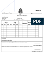 Royal Government of Bhutan Agency: Travel Allowance Claim Form