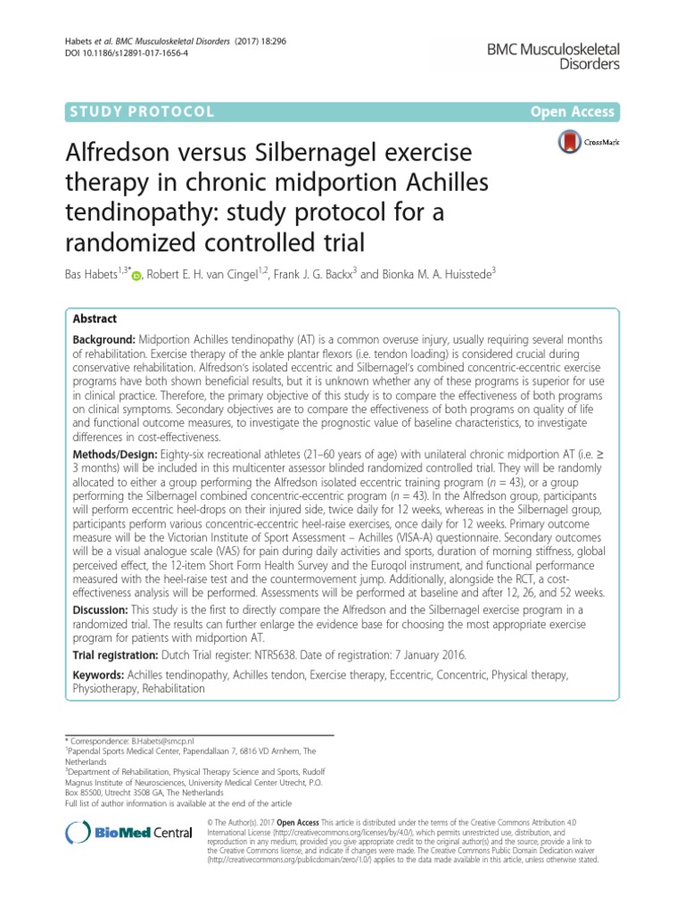 Alfredson Versus Silbernagel Exercise | PDF | Physical Therapy ...