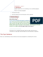 The Topic Sentence: The Process Paragraph - Lesson 1