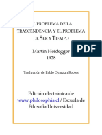 HEIDEGGER MARTIN - El Problema De La Trascendencia Y El Problema De Ser Y Tiempo (1)