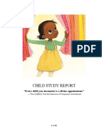 Child Study Report: "Every Child You Encounter Is A Divine Appointment."