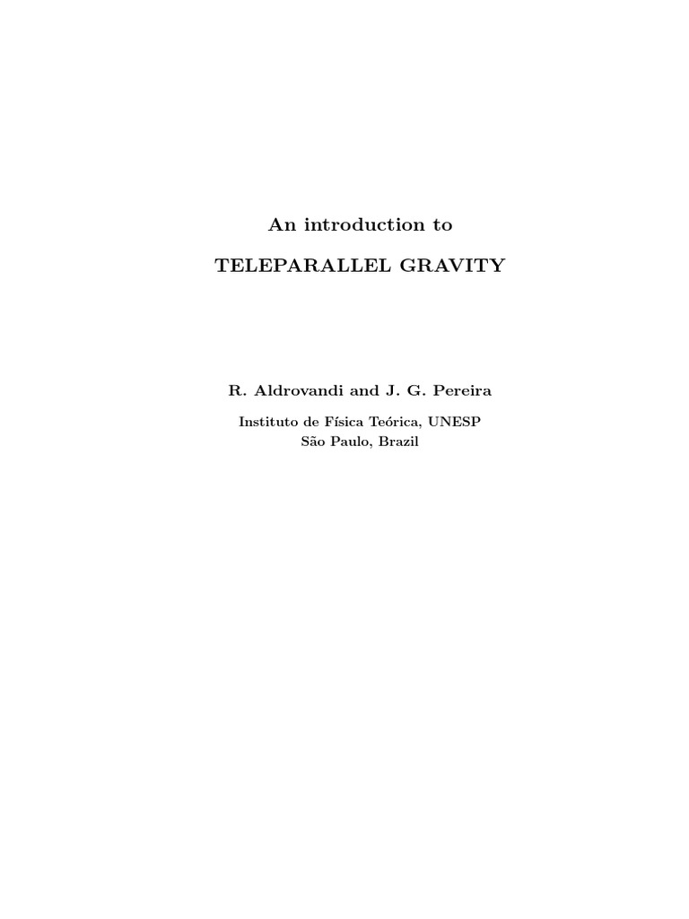 Introduction to Teleparallel Gravity | PDF | Gauge Theory | General ...