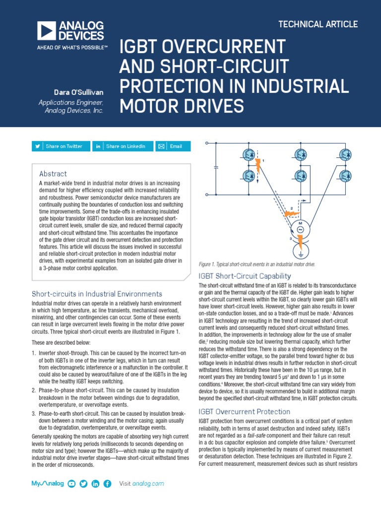 IGBT Overcurrent and Short Circuit Protection in Industrial Motor ...