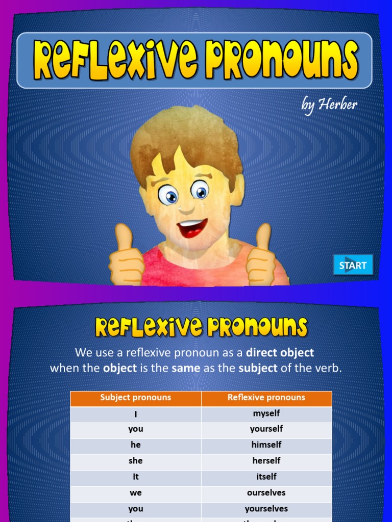 Reflexive Pronouns Fun Activities Games 85687 Pdf Pronoun Linguistic Morphology