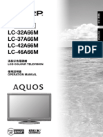 Sharp LC 32a66m LC 37a66m LC 42a66m LC 46a66m Liquid Crystal Color TV Owners Manual PDF
