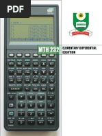 Elementary Deferential Equation MTH232