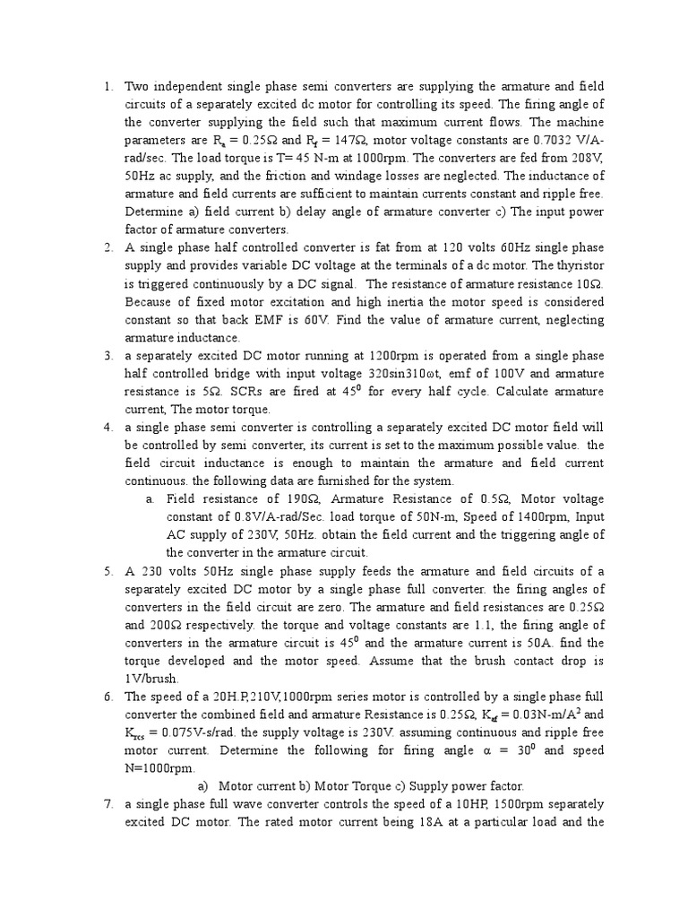 DC Motor Control with Phase Converters | PDF | Electric Motor | Direct ...