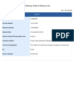 Hathway Cable & Datacom LTD.: Receipt Number