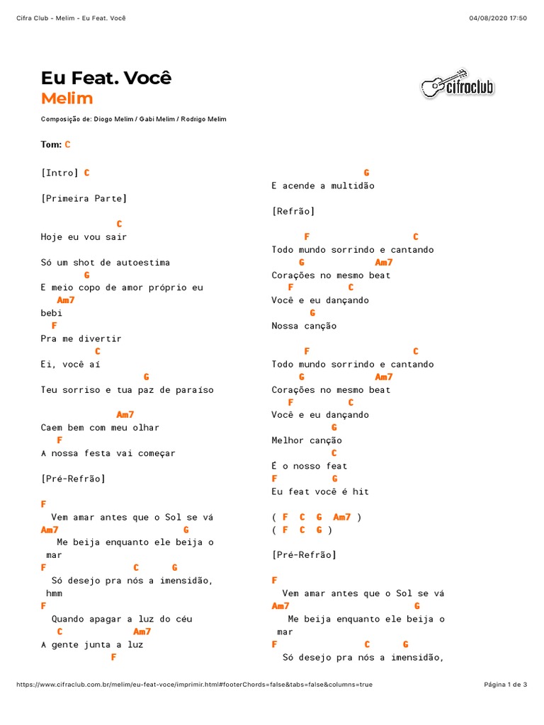 Melim - Meu Abrigo (Cifras Cifra Club), PDF, Música pop