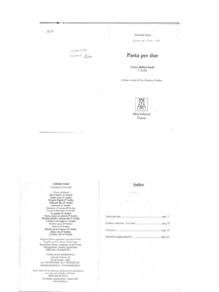 Pasta Per Due PDF PDF
