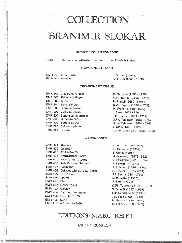Methode Complete de Trombone Alto Slokar PDF
