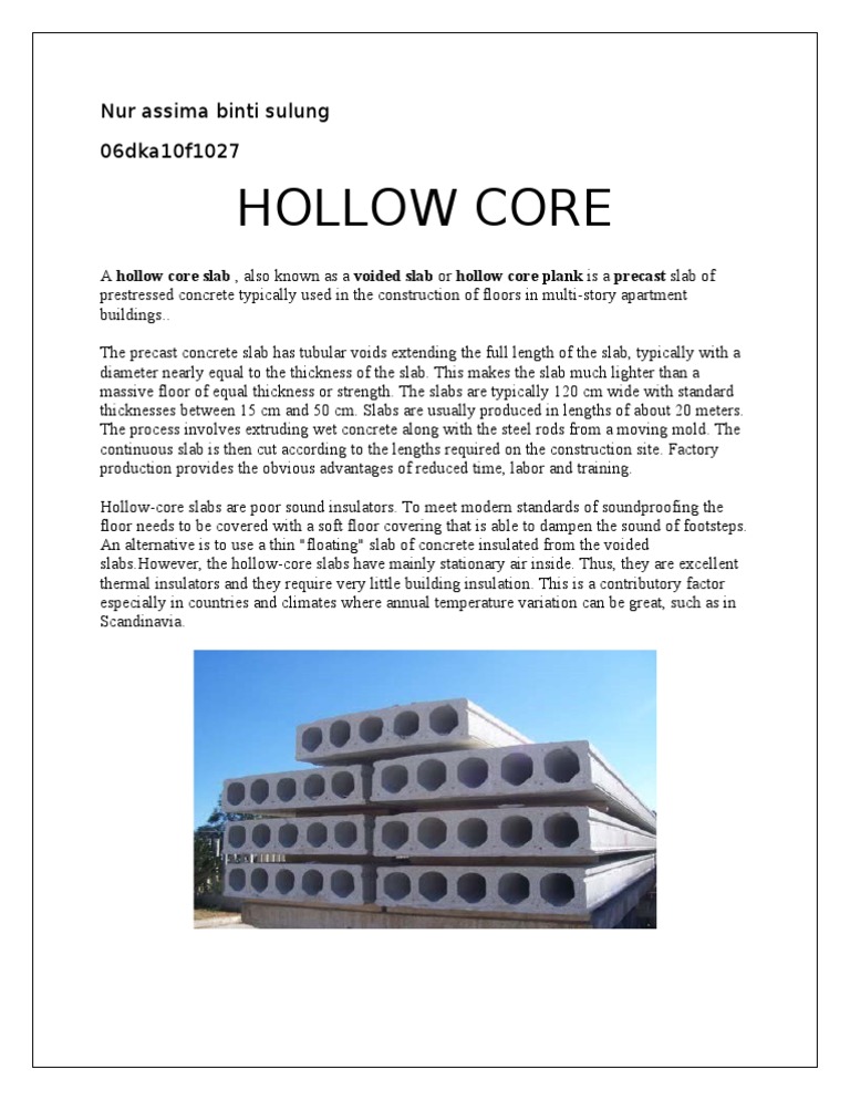 Hollow Core Slabs in Construction | PDF | Home & Garden