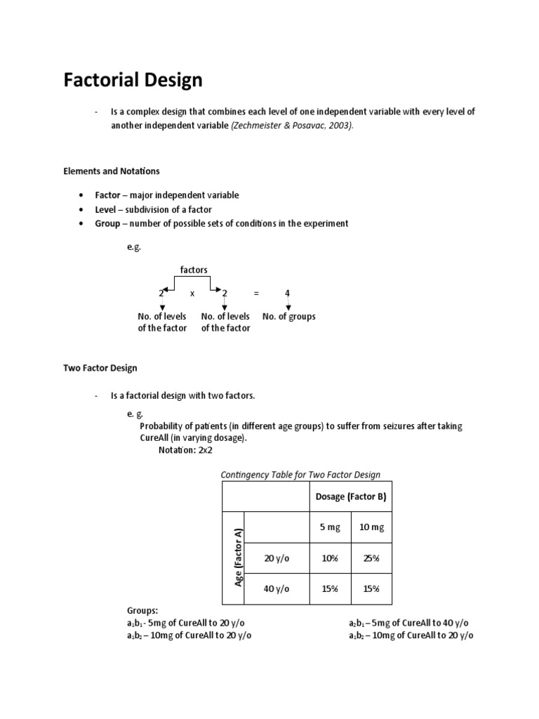 Understanding Factorial Design in Experiments | PDF