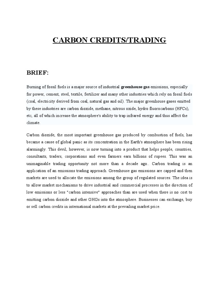 Understanding Carbon Credits and Trading | PDF | Kyoto Protocol ...