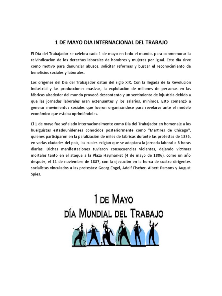 1 de Mayo Dia Internacional Del Trabajo | PDF