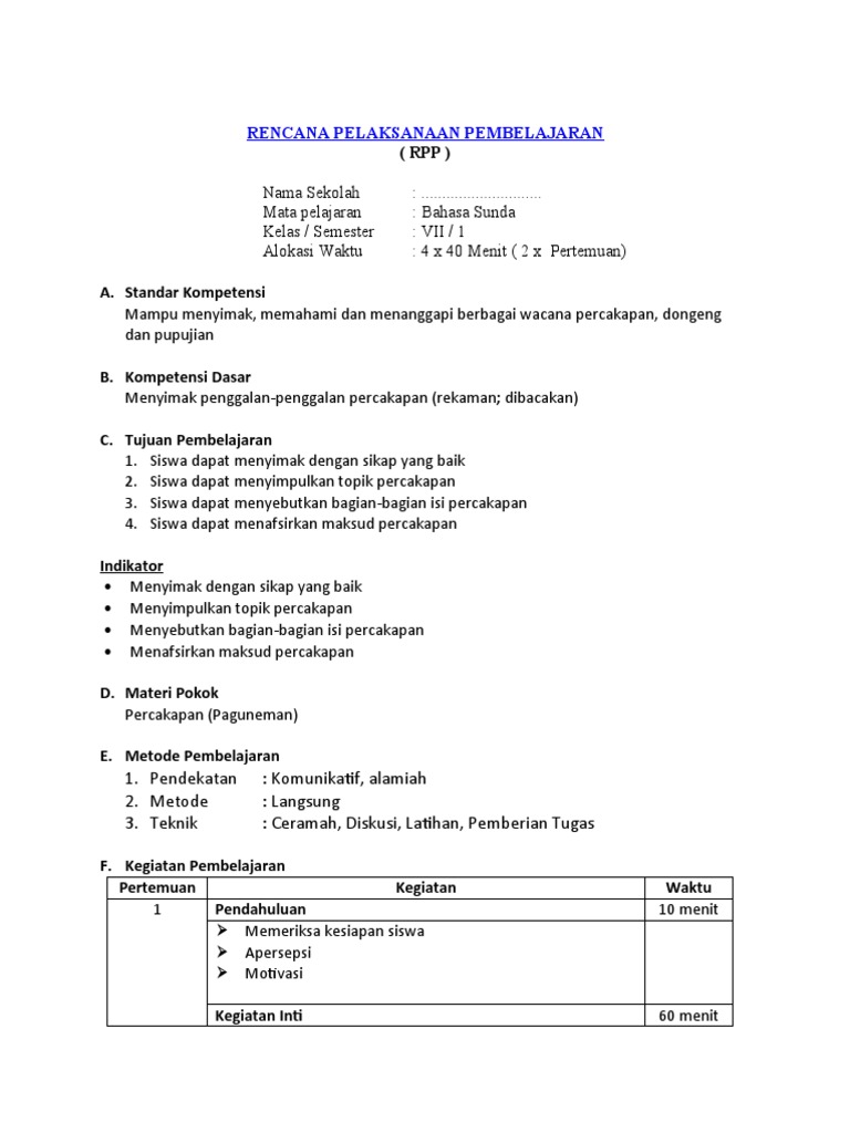 Rpp Bhs Sunda Smt 1 Bab 1