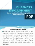 Social, Cultural and Demographic Environment of Business