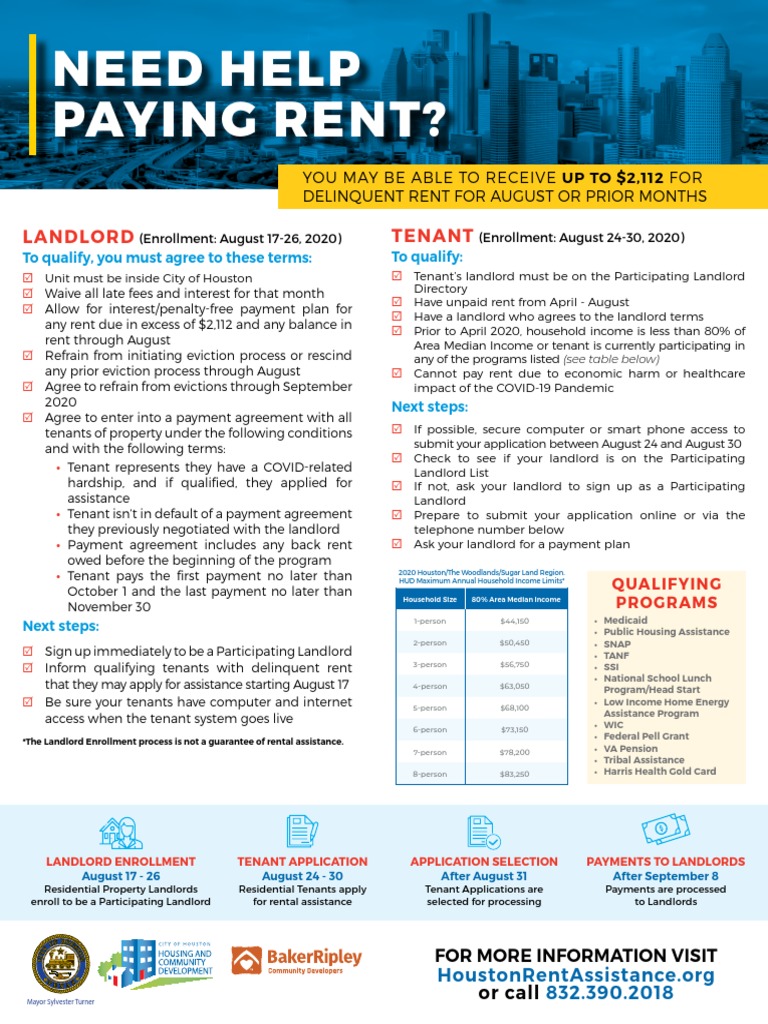 Houston Rental Assistance Program 2020 | PDF | Landlord | Leasehold Estate