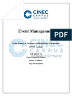 Event Management: BMGT (Hons.) in Tourism and Hospitality Management Cinec Campus Submitted by Index Number