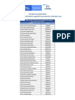 Listado de Admitidos Diplomado 2020