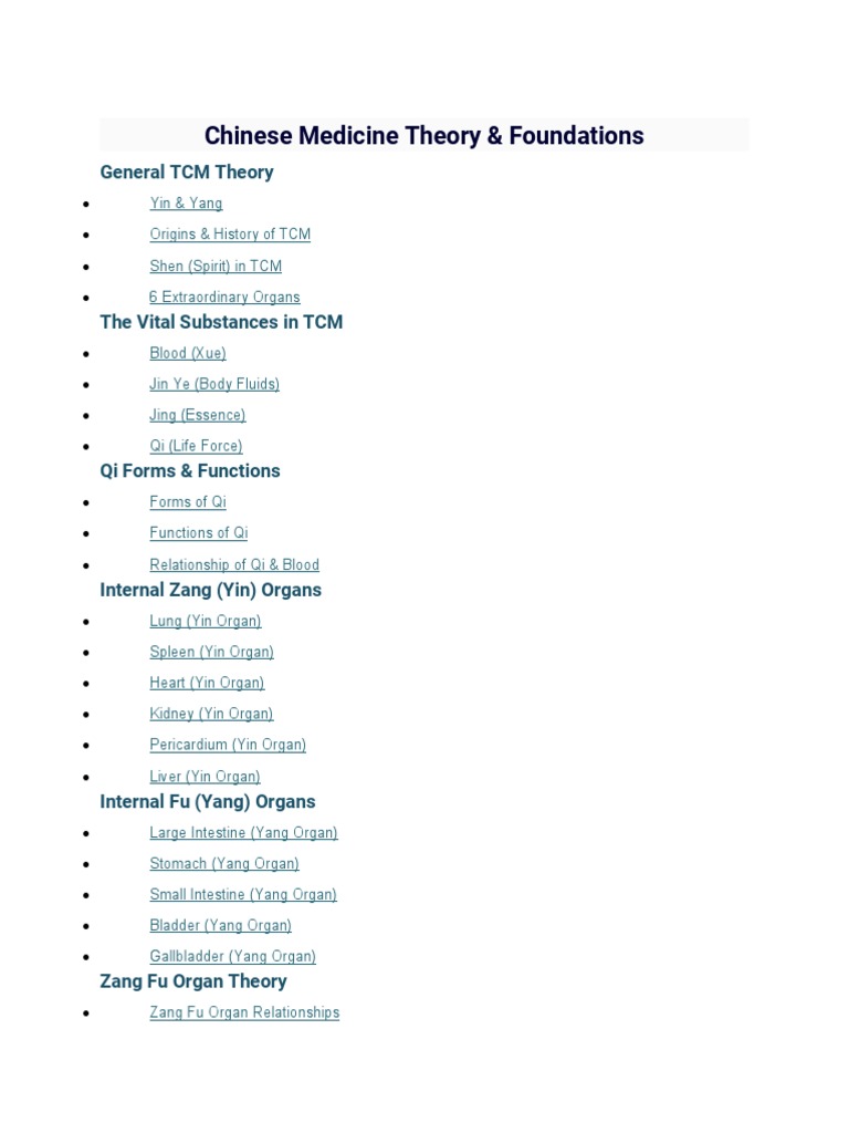 Theory Chinese Medicine | PDF | Traditional Chinese Medicine | Yin And Yang
