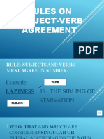 Rules On Subject-Verb Agreement