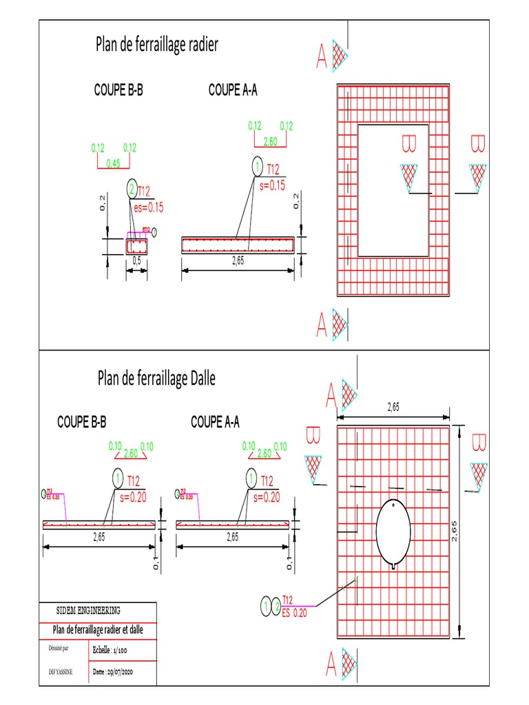 Plan De Ferraillage Radier Et Dalle PDF