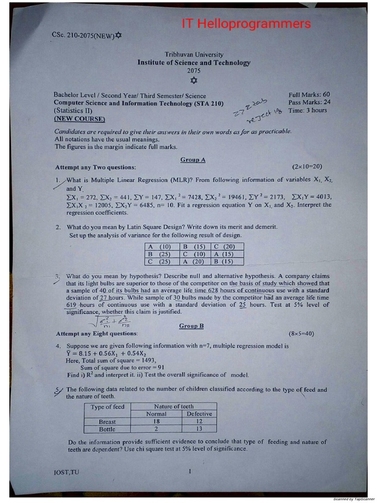 Stat II | PDF