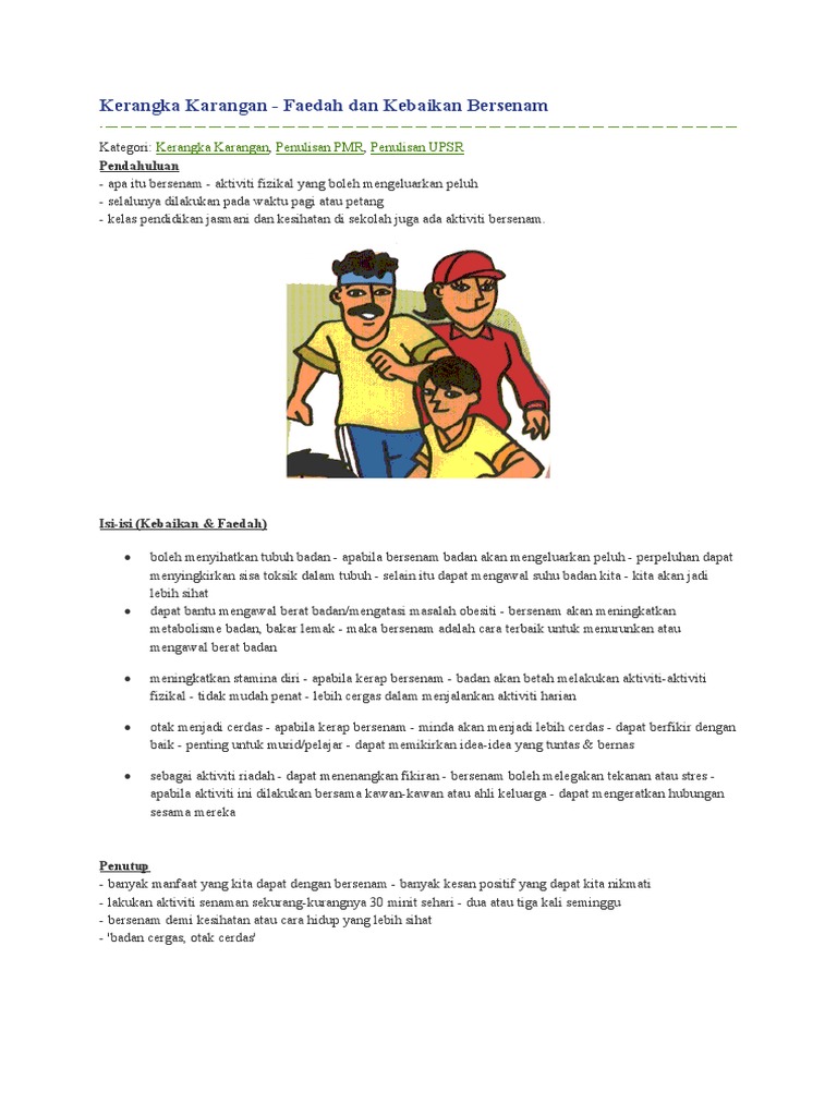Kerangka Karangan Senam Pdf