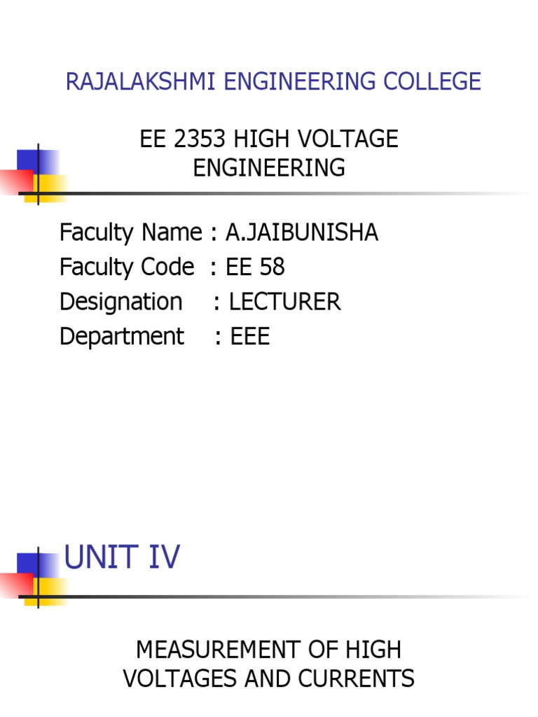 High Voltage Measurement Techniques | PDF | Voltage | Electrical Impedance