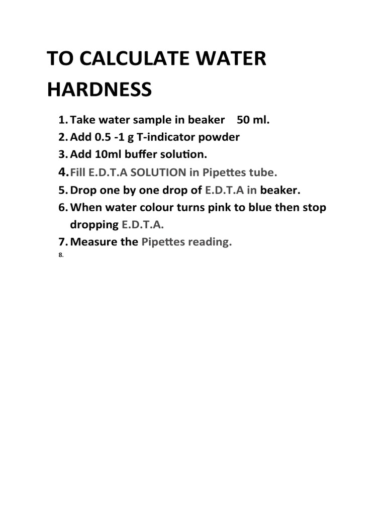 To Calculate Water Hardness PDF