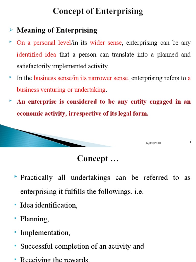 Understanding Enterprising Concepts | PDF | Resource | Society
