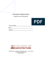 Professional Training Log-Book: Fourth Year B. Arch (Sem 8)