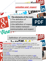 Communication and Respect: The Elements of The Topic: The Elements of The Topic