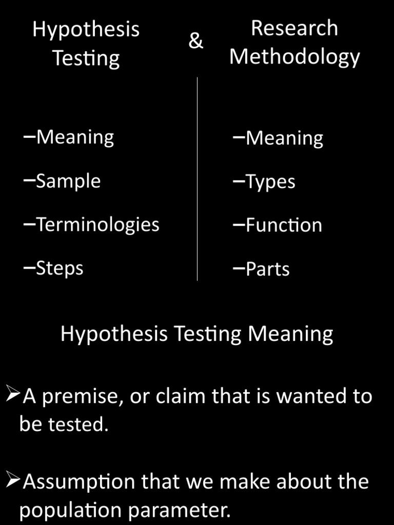 hypothesis testing in research methodology pdf