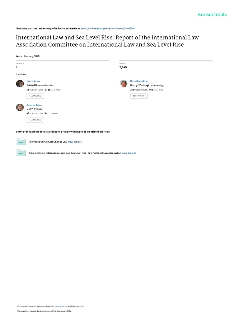 2018 Final Report Committeeon International Lawand Sea Level Rise | PDF ...