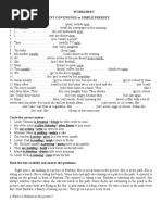 Worksheet Fill in The Blanks With PRESENT CONTINUOUS or SIMPLE PRESENT