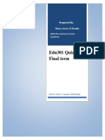Edu301 Quiz 3-Final Term: Prepared by
