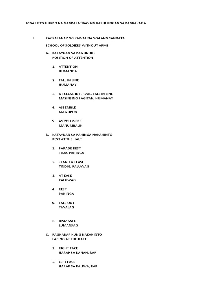 Army Marching Commands and Positions | PDF | Warfare | 2nd Millennium ...