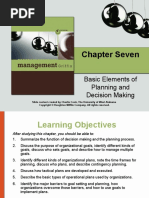 Chapter Seven: Basic Elements of Planning and Decision Making