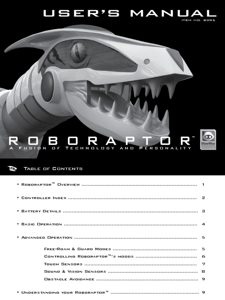 Roboraptor Manual | PDF | Electrical Engineering | Nature