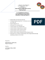 Accomplishment Report For The Month of June 2019 Filipino Department