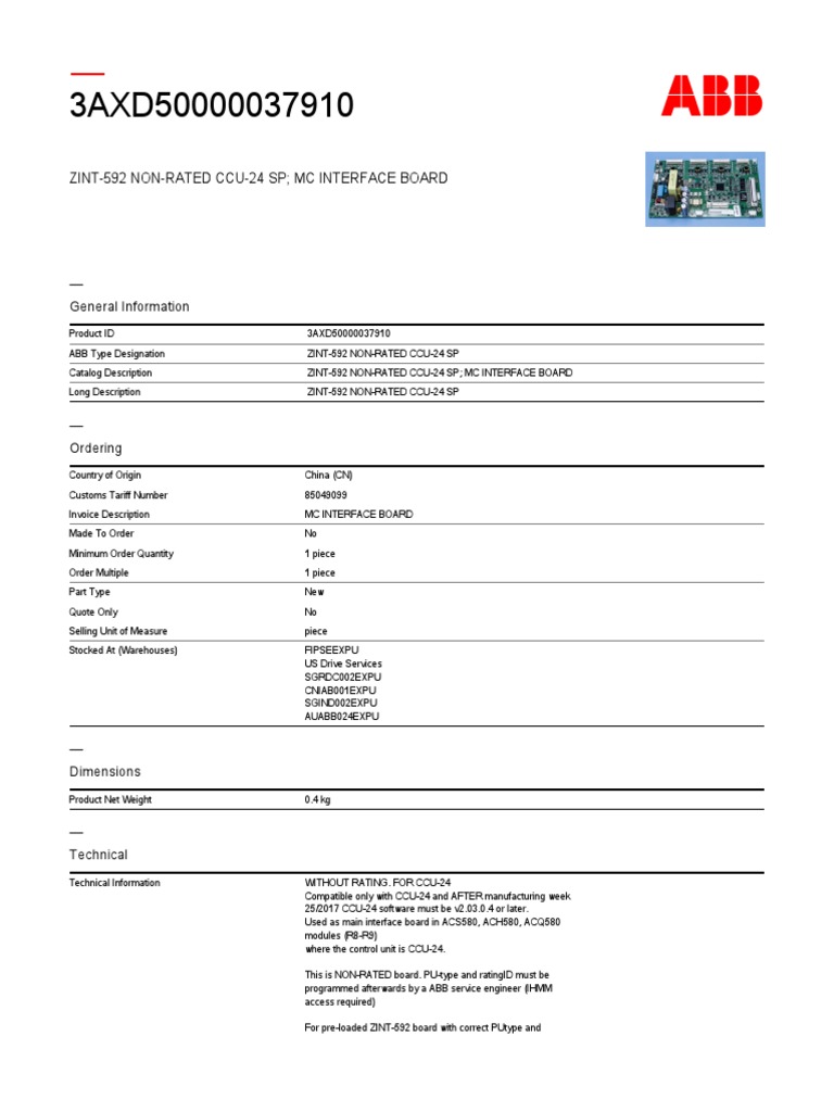 Abb Parts Fiser3axd5, PDF, Electric Power Distribution