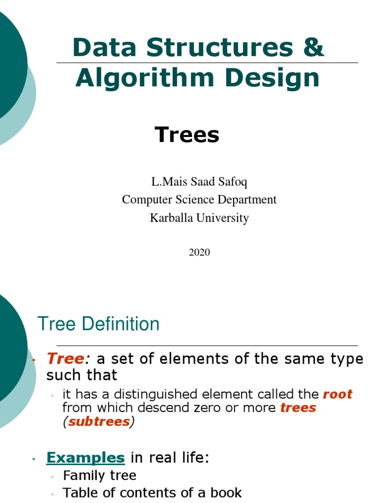 Data Structures & Algorithm Design: Trees | PDF | Computer Data ...