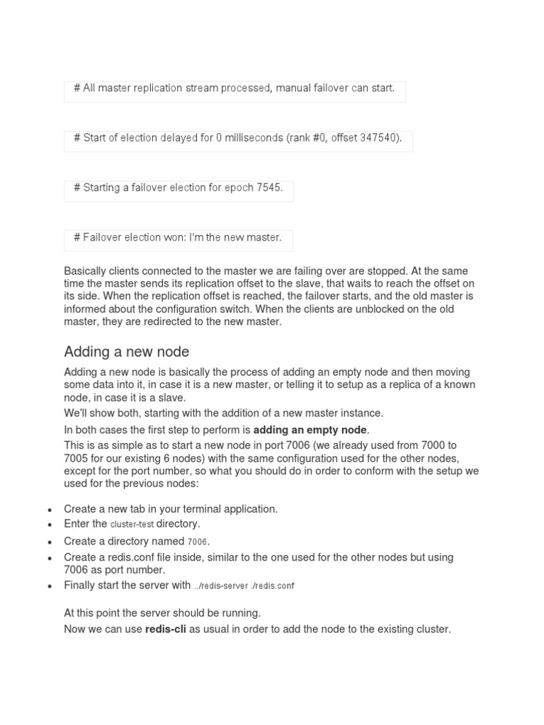 Redis Cluster Tutorial-9 PDF | PDF | Replication (Computing) | Computer ...
