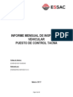 Informe mensual de inspección vehicular Puesto de Control Tacna